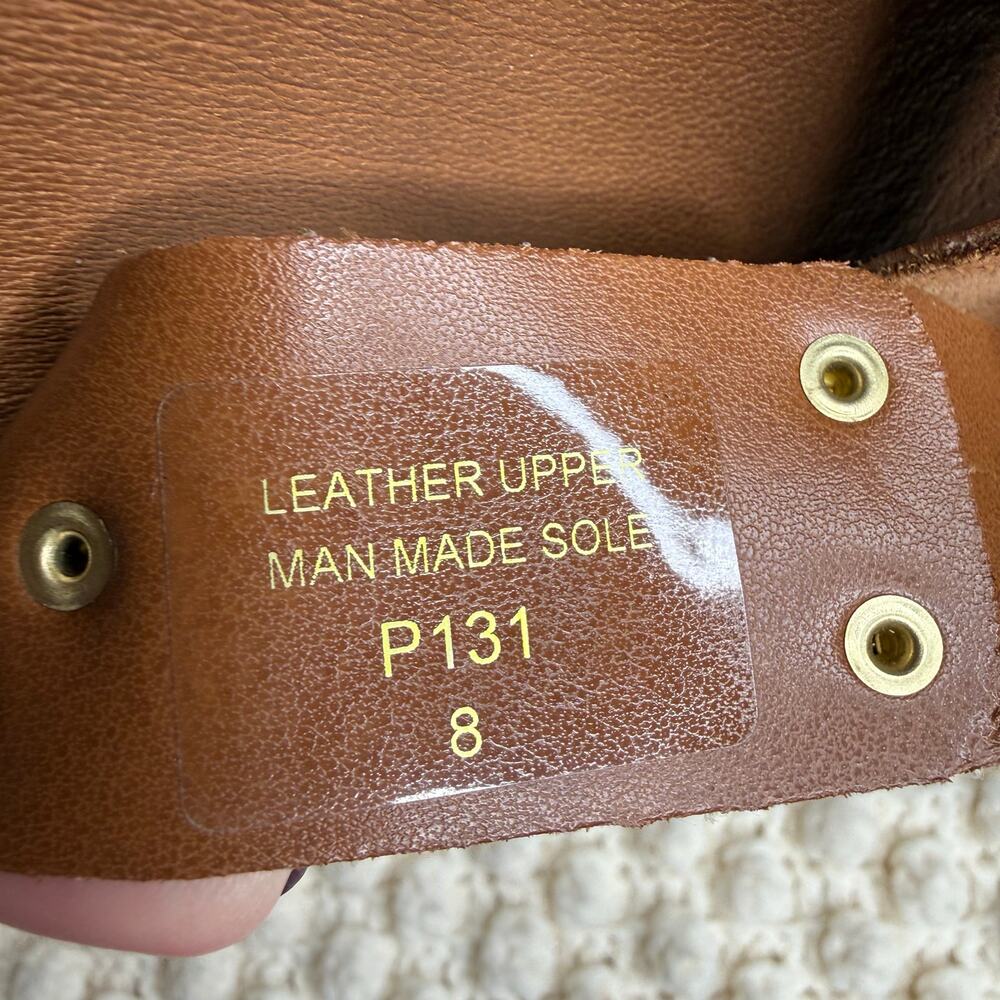 NEW LOTTINI ITALY Womens 39 US 9 Cross Band Buckle Cork Wedge Slide Sandal Brown - Picture 11 of 16